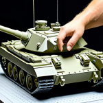 Home 13 Assembling the Model**
"A hobbyist carefully assembling a Tamiya tank model, showcasing detailed parts and instruction manual on a clean workbench, fully clothed, appropriate content, safe for work, perfect anatomy, well-formed hands, natural pose, professional lighting, family-friendly."
**